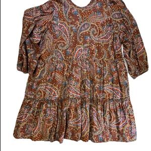 a.n.a Brown Paisley Midi Dress‎